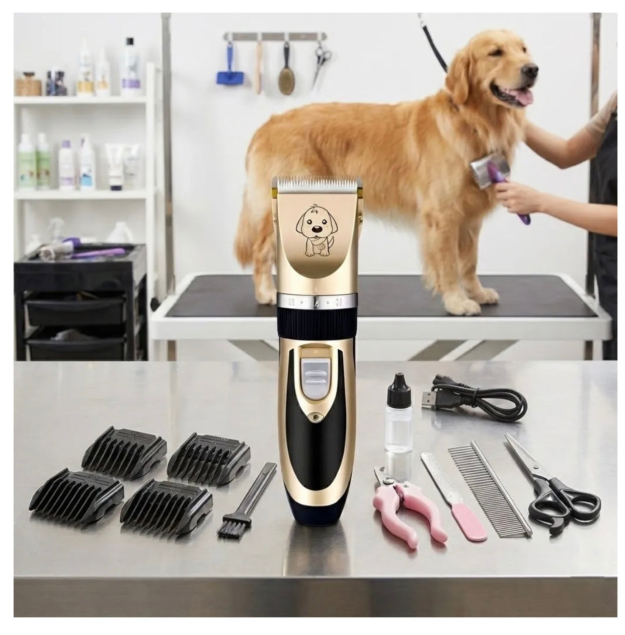 Mașină de Tuns Animale fară Fir Mellow - Baterie 1200 mAh, 4 Ore Autonomie, Lame Ceramice, Motor Silențios 60 dB, 4
Distanțiere și Accesorii Complete: Îngrijire Profesionala și Confort pentru Companionul
Tău