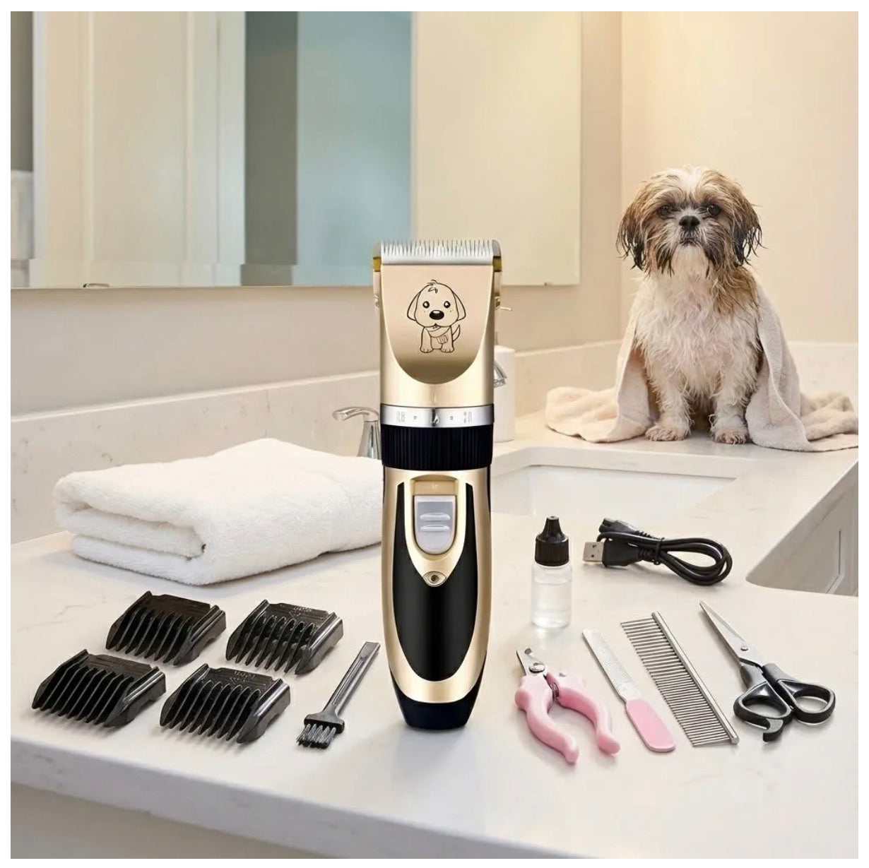 Mașină de Tuns Animale fară Fir Mellow - Baterie 1200 mAh, 4 Ore Autonomie, Lame Ceramice, Motor Silențios 60 dB, 4
Distanțiere și Accesorii Complete: Îngrijire Profesionala și Confort pentru Companionul
Tău